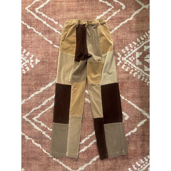 PACSUN Womens Brown Corduroy Patchwork Elastic Waist Straightleg Jeans  Small - Picture 5 of 9